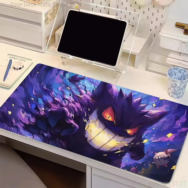 Pokemon Gengar Dark Style Desk Mat Large Gaming Mouse Pad Non Slip Rubber Keyboard Table Mat for Game & Office
