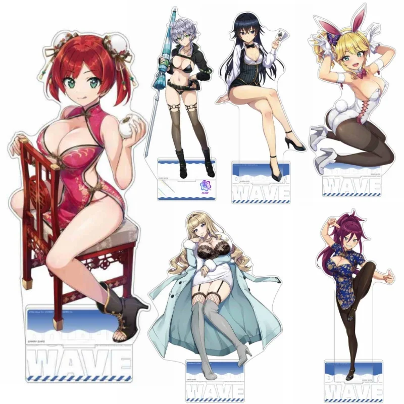 Dolphin Wave Anime acrílico soporte Cheongsam ropa de sirvienta serie adorno de escritorio regalo de seguidor 15cm