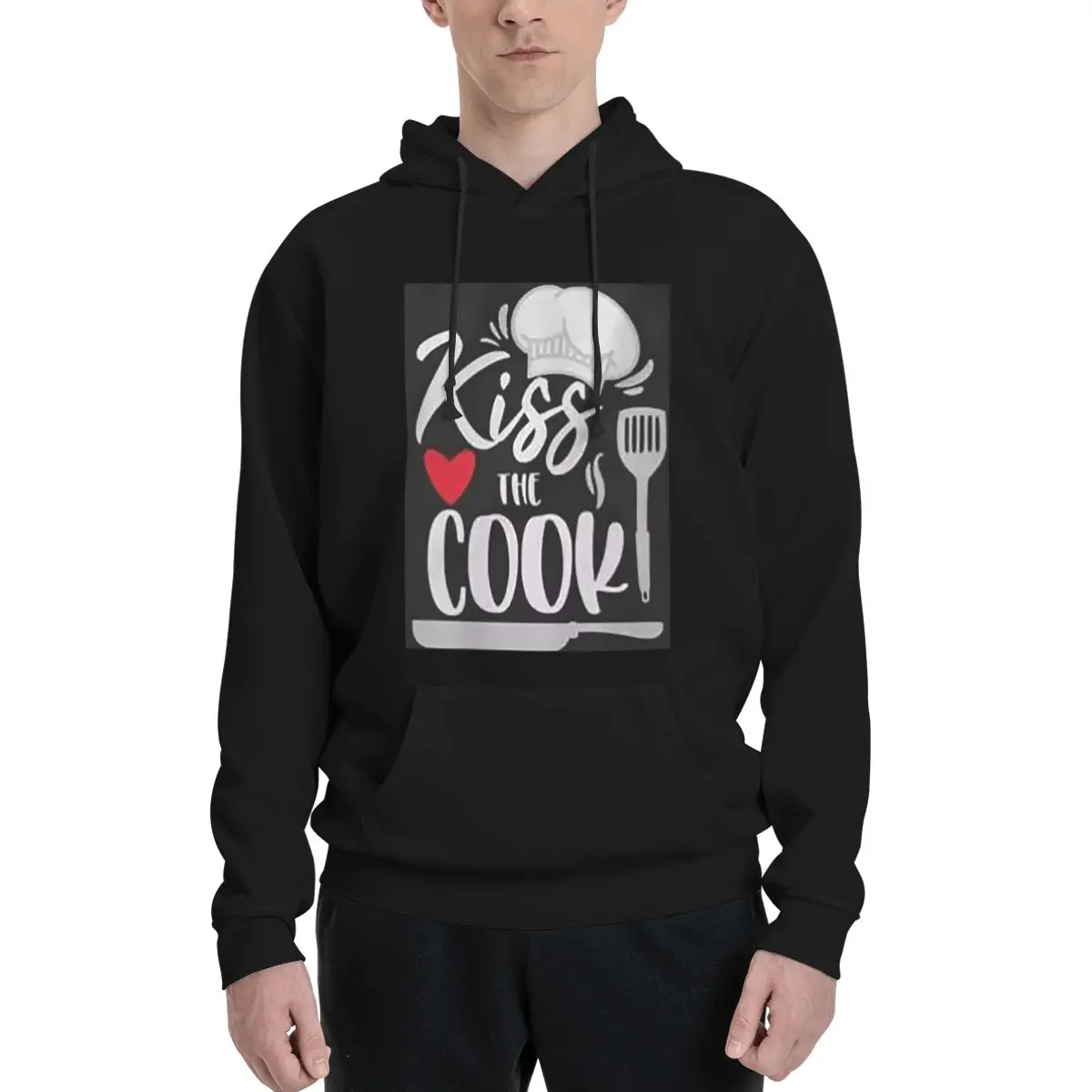 Kiss The Cook Funny Hoodies Men Women Casual Pullover Sweatshirts Hip Hop Long Sleeve Hooded Autumn Winter