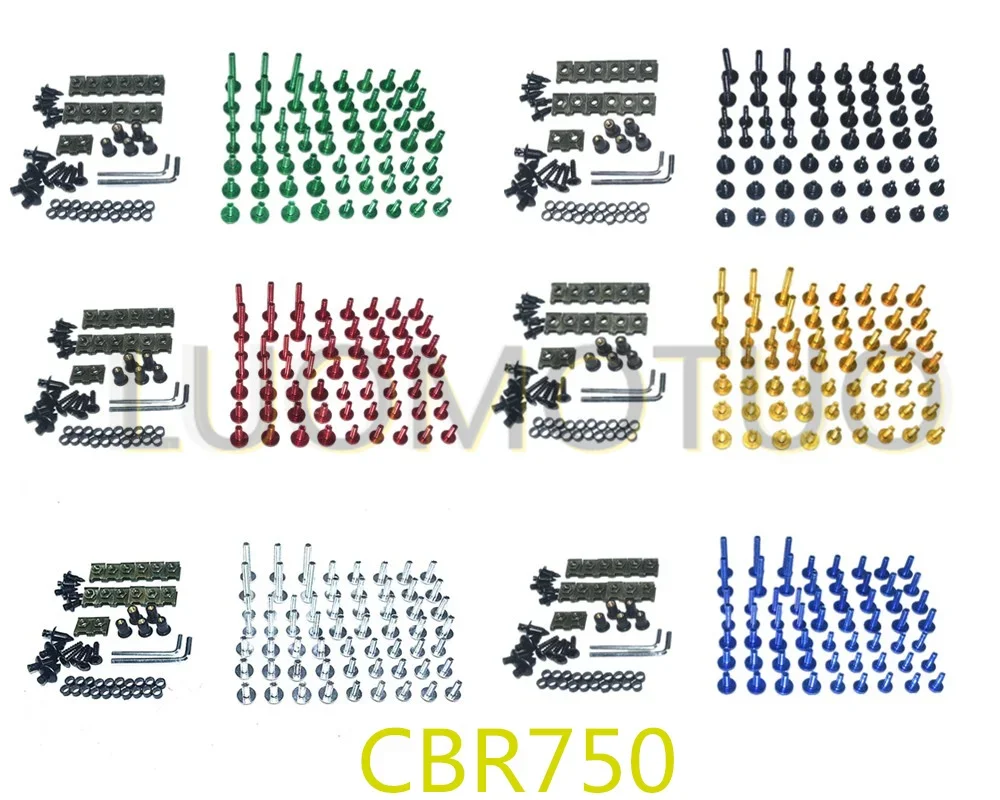 

Motorcycle Complete Fairing Bolts Kit Bodywork Screws Fit For HONDA CBR750 SUPER AERO(FH / FJ) 87