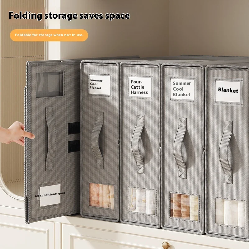 

Non-Woven Fabric Bed Sheet Storage Box Clothing Quilt Cover Four-Piece Set Closet Storage Box for Bedroom Linen Storage