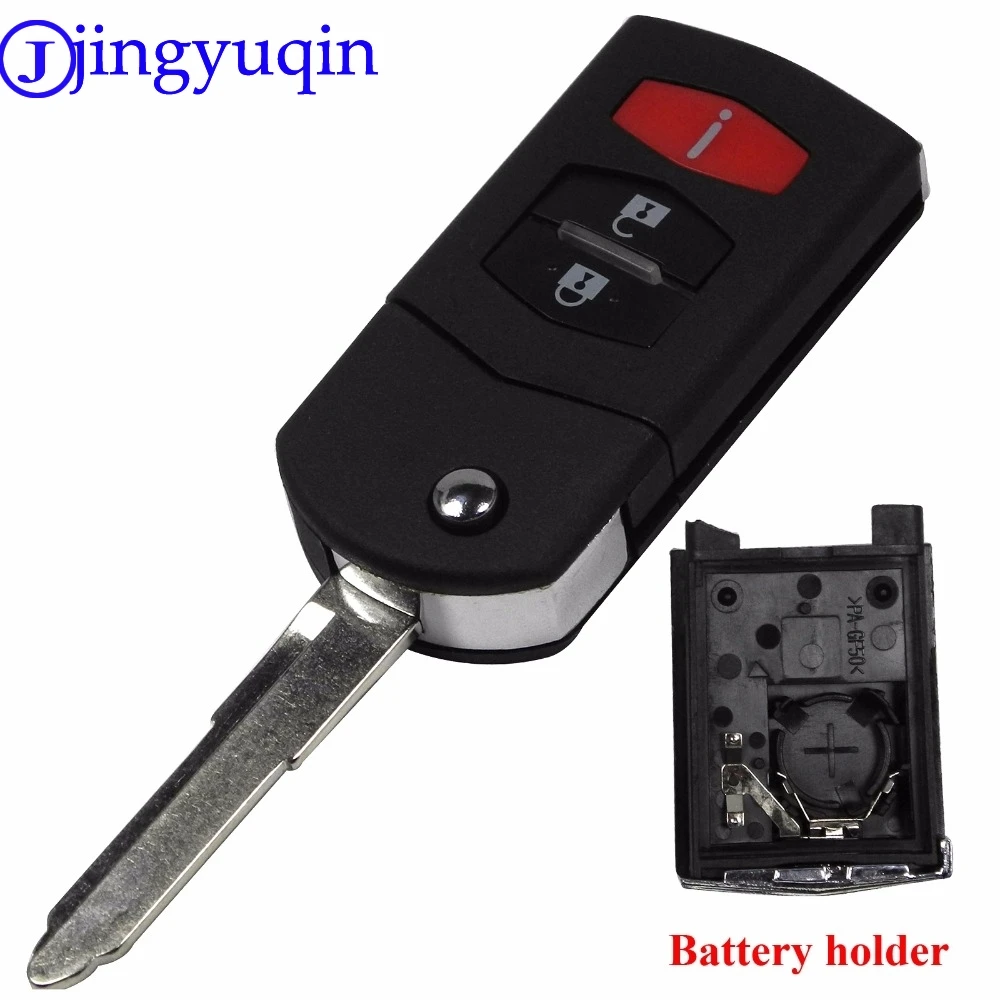 jingyuqin 3 Buttons Flip Folding Remote Key Shell Car Case Fob Cover For Mazda 3 5 6 CX5 CX7 CX9 RX8