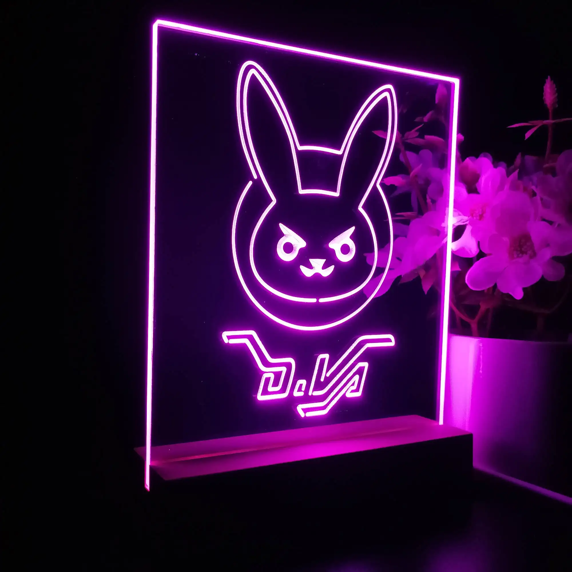

Игра Dva Rabbit 3D Неоновый светодиодный ночник Знак Настольная лампа