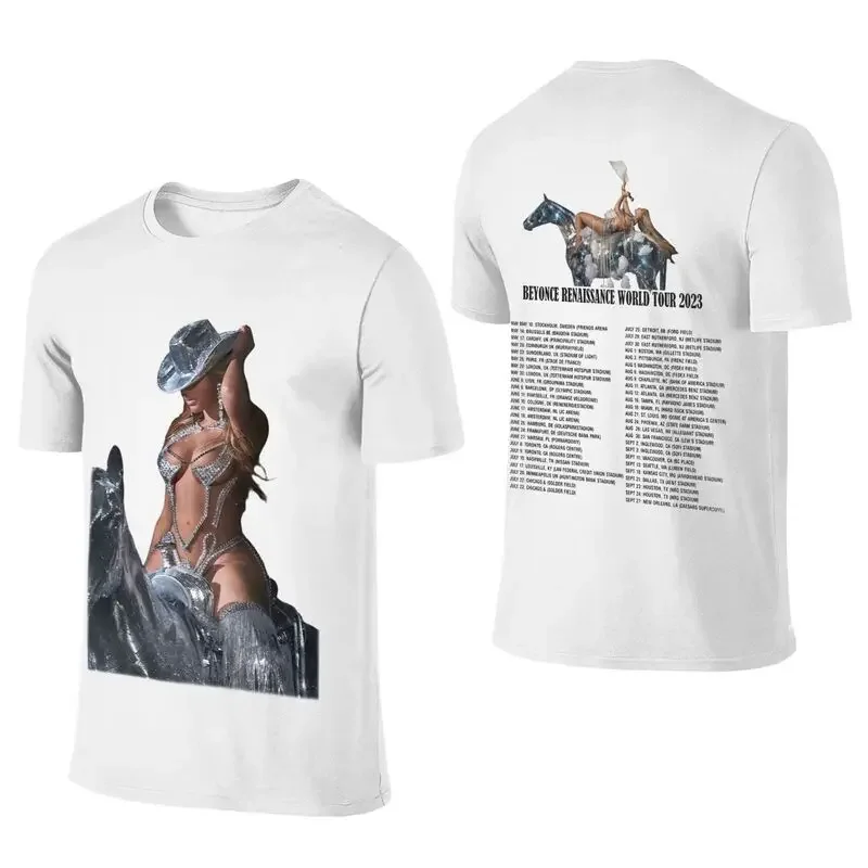 Men Women Pure Cotton World Tour Accessories Tee Shirt Adult Clothes 2024 Beyonce Renaissance Outfits oversized tshirt harajuku
