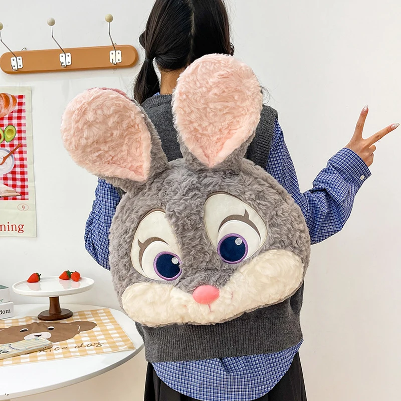 Plecak pluszowy 43x33cm Judy Hopps i Nick Wilde Disney Zootopia, zabawka, kreskówka, anime, prezent urodzinowy dla dzieci, torba.