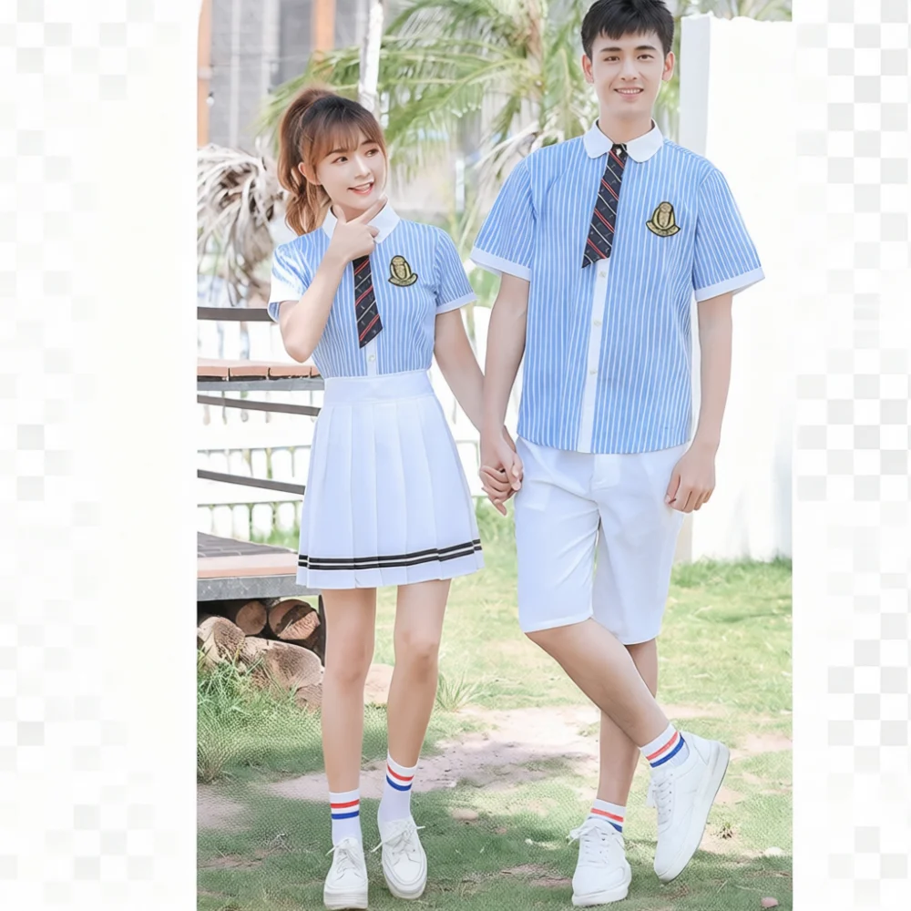 conjunto-de-uniforme-escolar-para-ninos-camisa-a-rayas-falda-plizada-disfraz-para-actuaciones-estudiantiles-ropa-deportiva-casual-unisex-para-ninos
