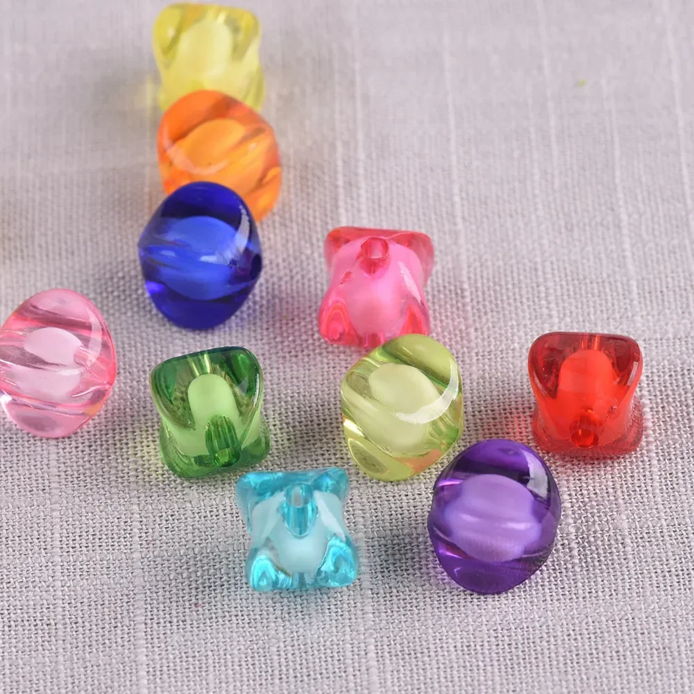 

8mm 10mm 12mm Round Tetragon Colorful Acrylic Plastic Loose Beads Wholesale Lot Crafts Findings for DIY Jewelry Making