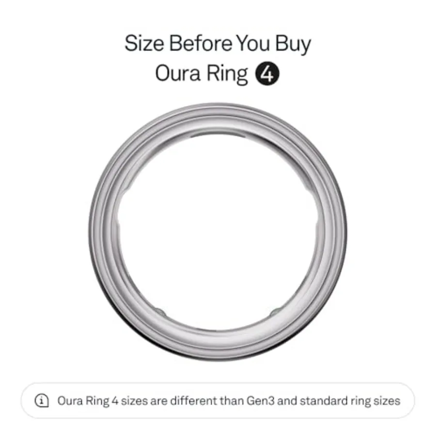 Anello Smart Ring 4 - Misura 8 - Monitoraggio Sonno, Attività, Salute Femminile, Consigli AI, Fino a 8 Giorni di Autonomia, App, Android e iOS