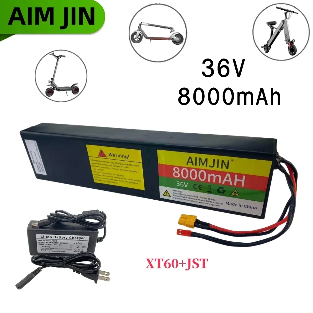 

36V 8000mAh Rechargeable Lithium Battery Pack 10S3P 1000W Power With BMS