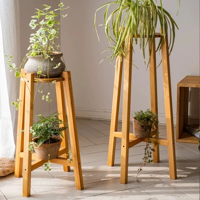 Solid Wood Plant Stand Tall Flower Holder for Living Room Multi-Tier Planters Rack for Balcony Spider Ivy Pothos Display Stand