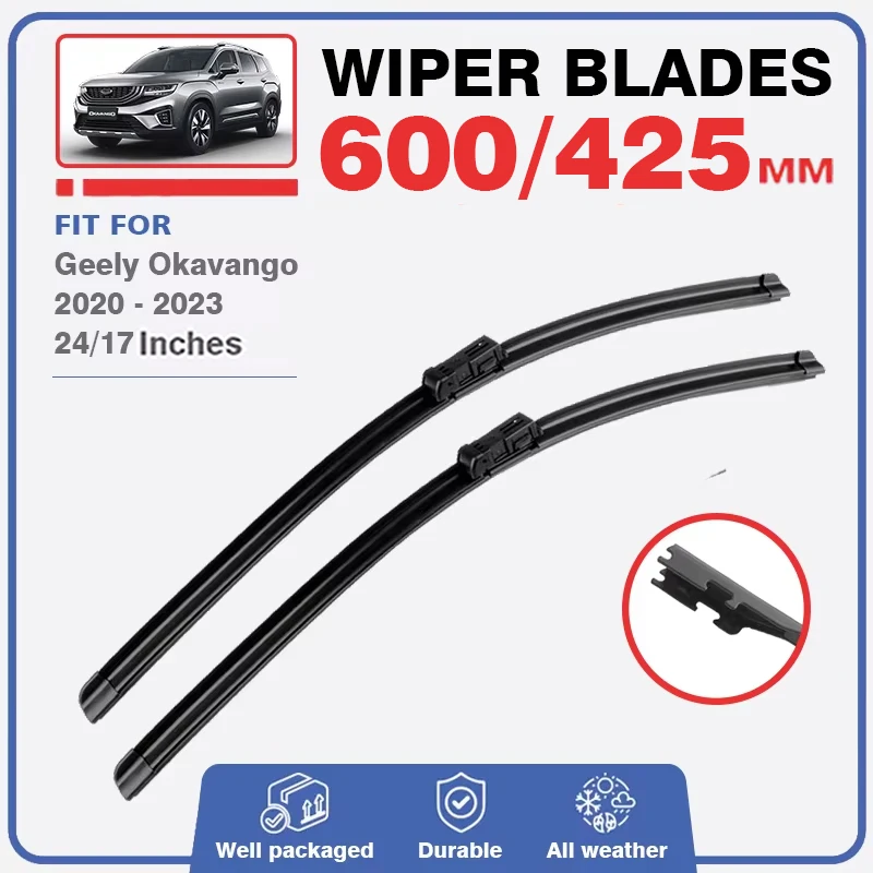 Car Front Rear Wiper Blades For Geely Okavango VX11 2020 2021 2022 2023 Window Windshield Windscreen Brushes Cutter Accessories