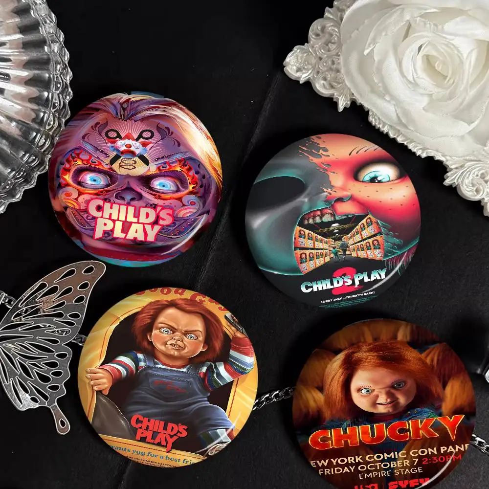 Classic Chucky Horror Movie Anime Brooches Cute Cartoon  Badge Jacket Jeans Lapel Pin Gift Accessorie
