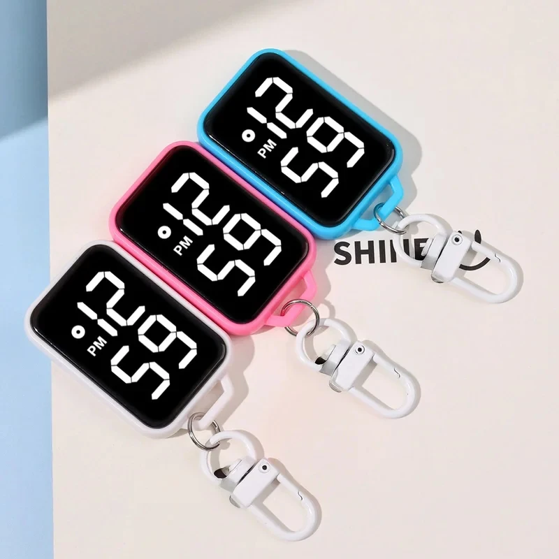 Imagen 3: Reloj de bolsillo LED con pantalla digital para adolescentes, reloj electrónico para estudiantes, colgante para mochila, regalo de reloj.