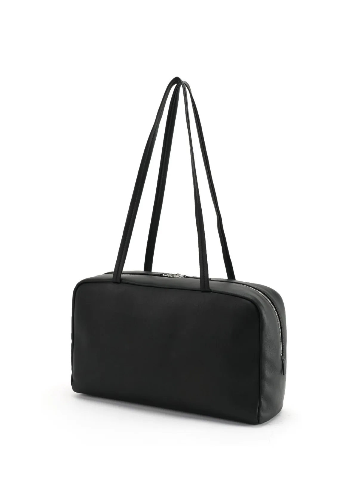 Women's Soft Lambskin Bowling Bag Large Capacity Zipper Shoulder Tote Handbag for Work & Daily
