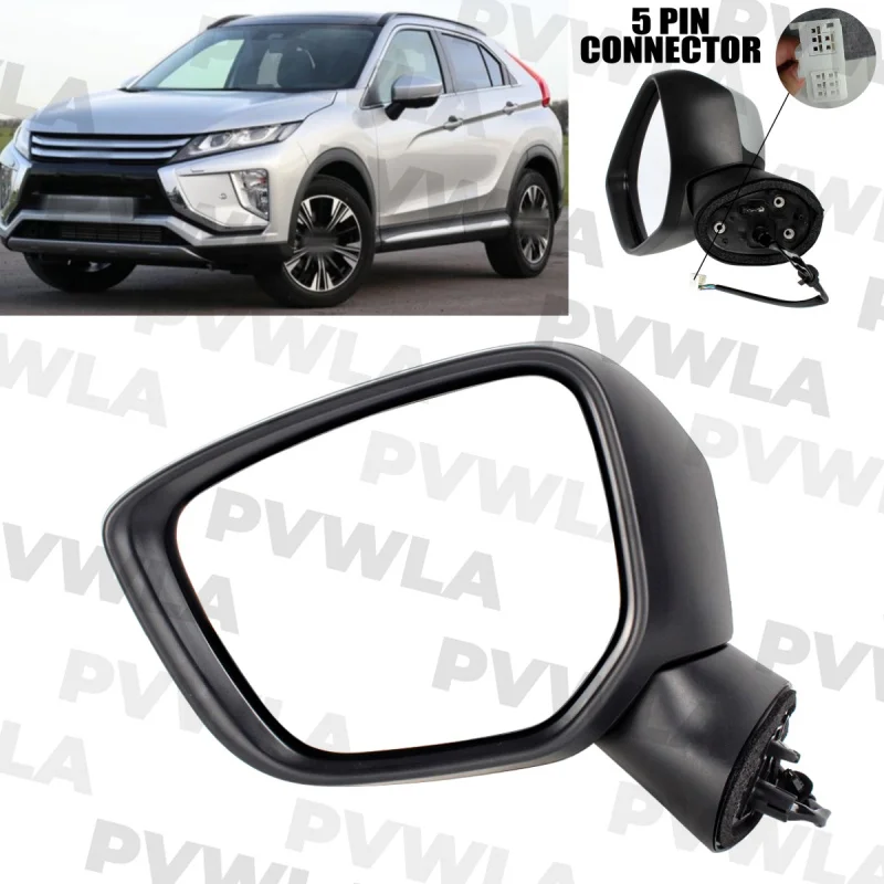 

For Mitsubishi Eclipse Cross 2017 2018 2019 2020 Left Side 5 Pins Paintable Mirror Assembly 7632D067