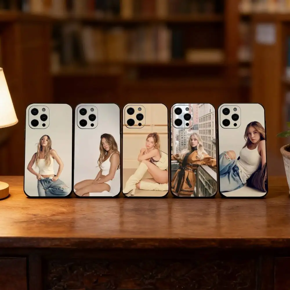 

Fashion S-Sydney Sweeney Phone Case For iPhone 17, 16,15,14,13,12,11 Plus,Pro Max, Others Soft Black Cover