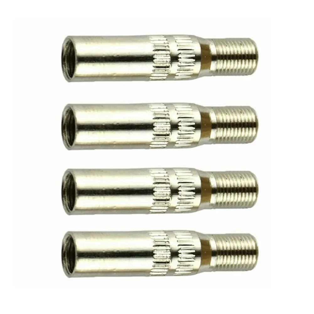 4Pcs Tire Wheel Valve Extension Extender Cap Stem Chrome Plated Brass Wheel Tire Valve Cap Air Tire Stem Extender Adapter