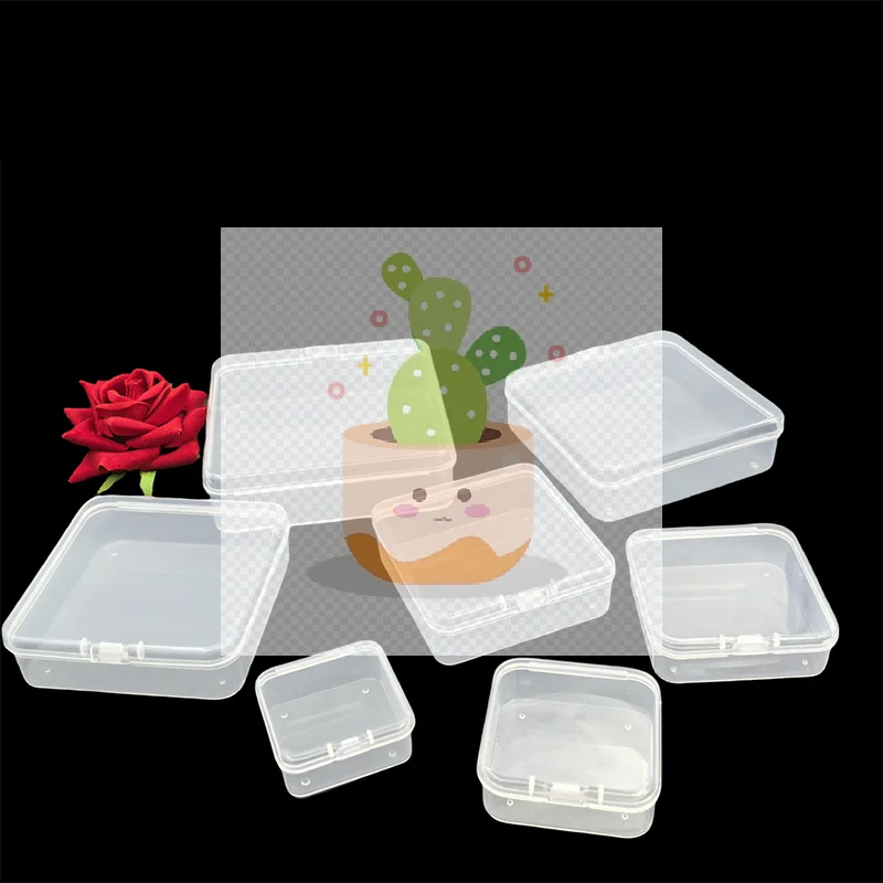 صندوق تخزين PP حاوية بلاستيكية شفافة صغيرة صندوق تعبئة مستطيل مربع للعناصر الصغيرة لخرز المجوهرات #4