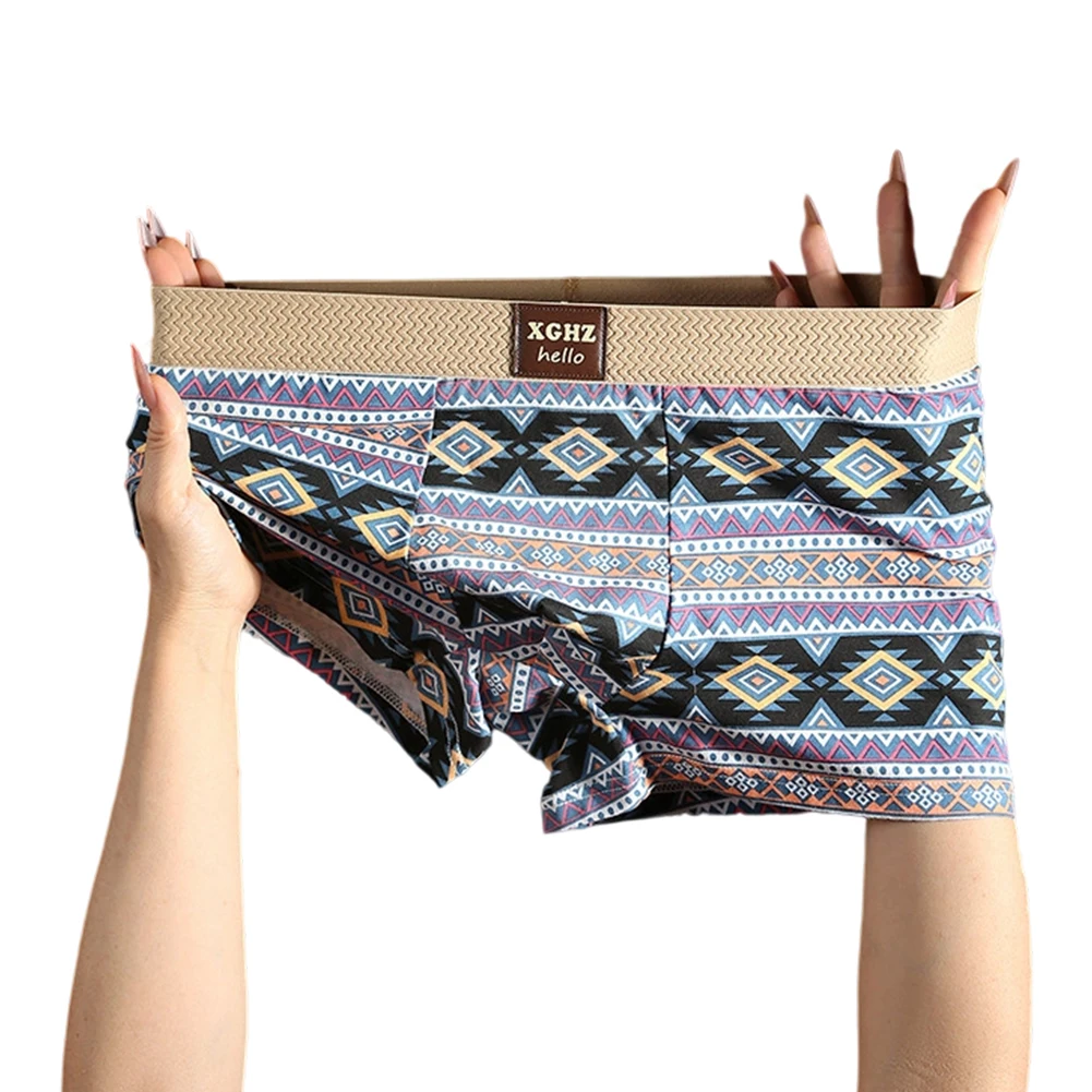 

Elastic Waist Underwear Men Boxers For Home For Travel Comfort Fit Lightweight Design Male Underwear For Casual Use