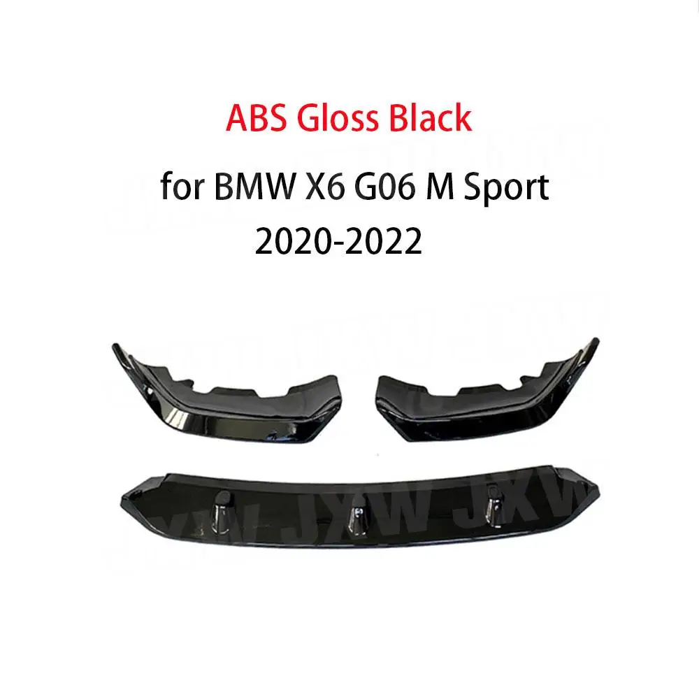 JCHEY ABS الجبهة حافة مصد السيارة الذقن سبويلر الخائن لسيارات BMW X6 G06 M Sport 2020 2021 2022 الجبهة الشفة الخائن سيارة