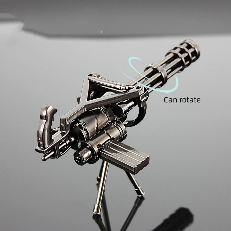 

PUBG Keychain 18cm Gatling Gun Model 98K AWM AKM M24 Mini Metal Key Ring Pendant Car Key Chain Collectible Holiday Gift Toy Guns