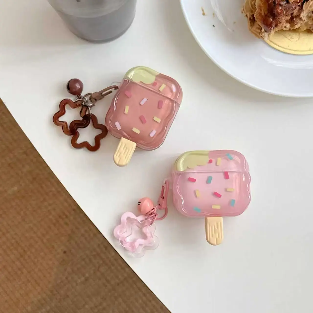 For AirPods Pro3 2025 New Earphone Cover Cookies Chocolate Salmon Turkey Noodles Earbuds Protective Cover With Pendant