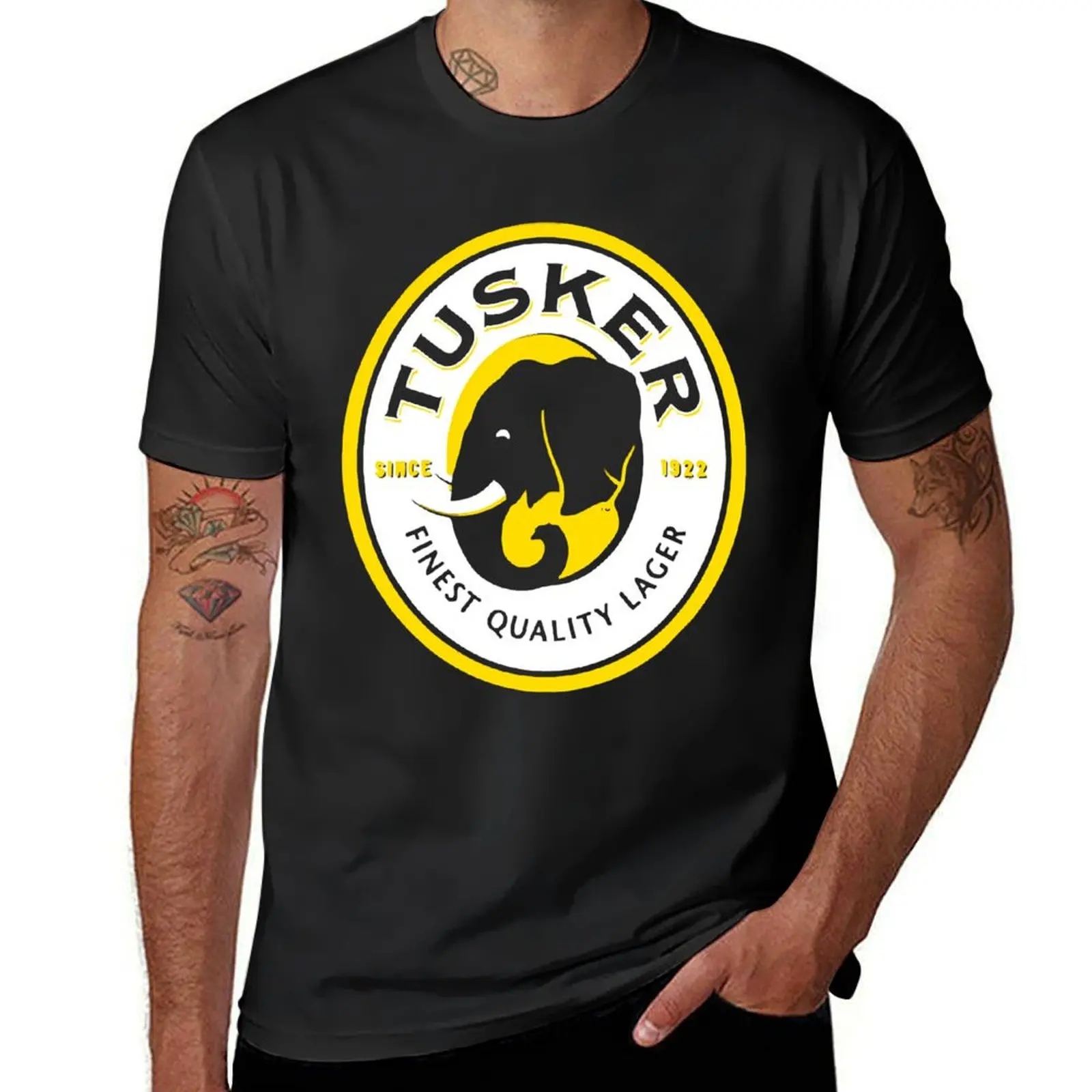 Tusker lager logo T-Shirt quick-drying vintage oversized t shirt men