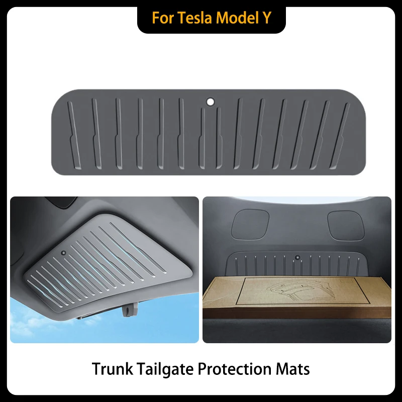 For Tesla Model Y Rear Trunk ABS Protective Pad Antidirty Pad Trunk Hidden Shock Scratch Mat Tailgate Protective Mats Accessorie