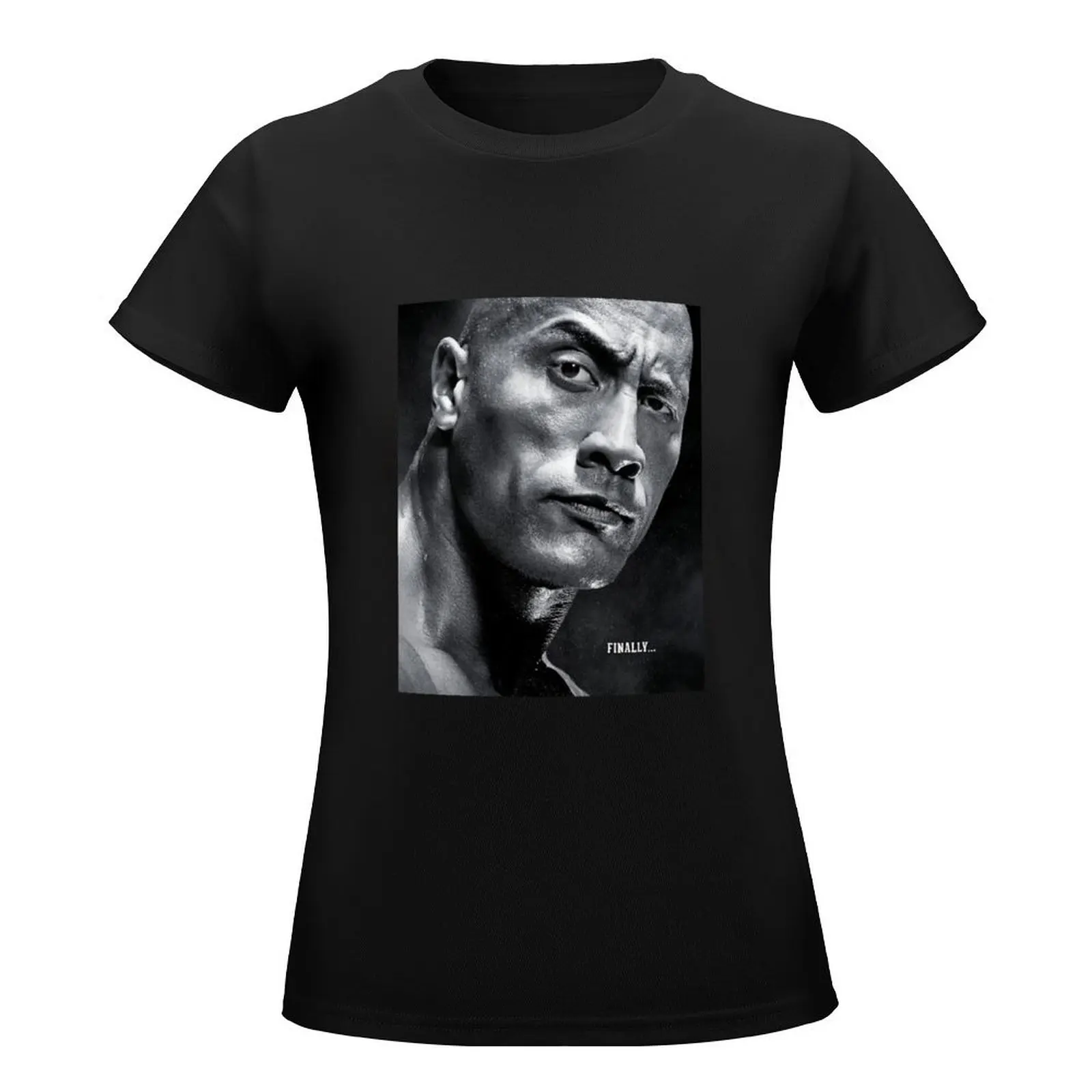 dwayne the rock johnson T-Shirt lady clothes female oversized summer clothes workout shirts for Women