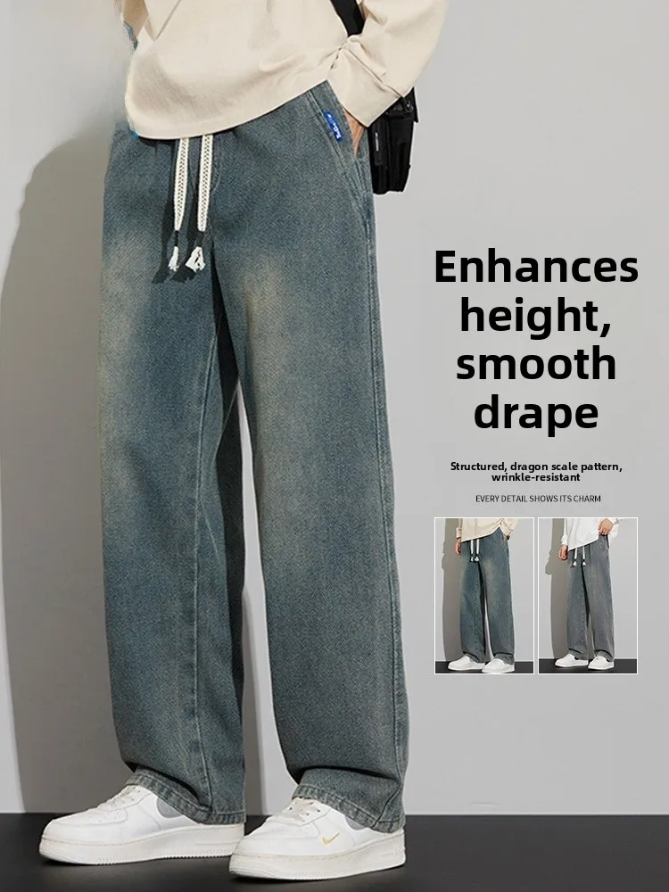 

Джинсы Jeanswest в американском ретро-стиле, свободные, широкие, мужские, длинные брюки, весенняя новинка, молодежные, износостойкие, из хлопка...