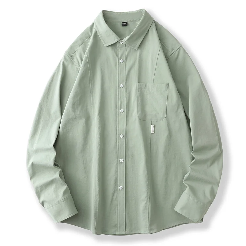 Pop New Korean-Style Men's Long-Sleeve Shirt Fashionable Urban Casual Loose-Fit Youth Cardigan Workwear Shirt Jacket