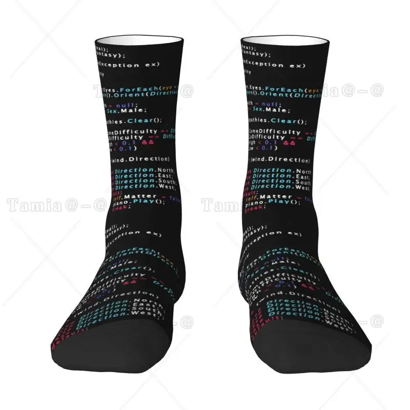 

Real Life Coding Programming Men's Crew Socks Unisex Funny Hacker Programmer Softwarea Spring Summer Autumn Winter Dress Socks