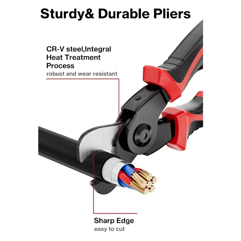 Kit di pinze intercambiabili combinate per utensili 5 In 1, spelafili, crimpatrice per cavi, pinze, tagliacavi, forbici per elettricisti