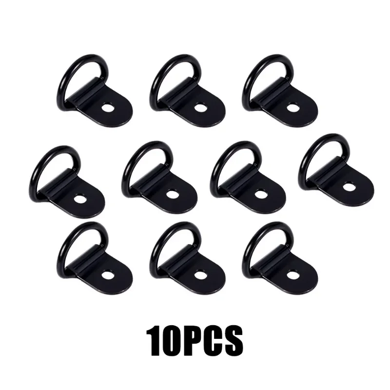20/10pcs Stainless Steel D Shape Pull Hook Tie Down Anchors Ring Iron Cargo Tie Down Ring Car Truck Trailers RV Boat Accessories