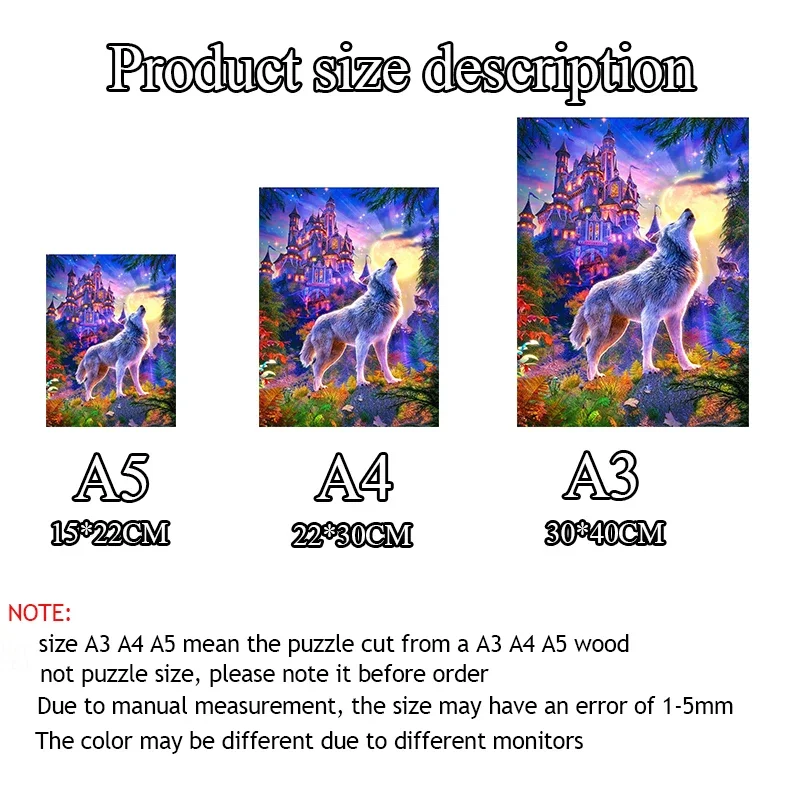 Landscape Puzzle Children Adult Wooden Puzzle Cute Animal Wolf Dog Flower Puzzle jigsaw puzzle  puzzles 3d metal  kids toys