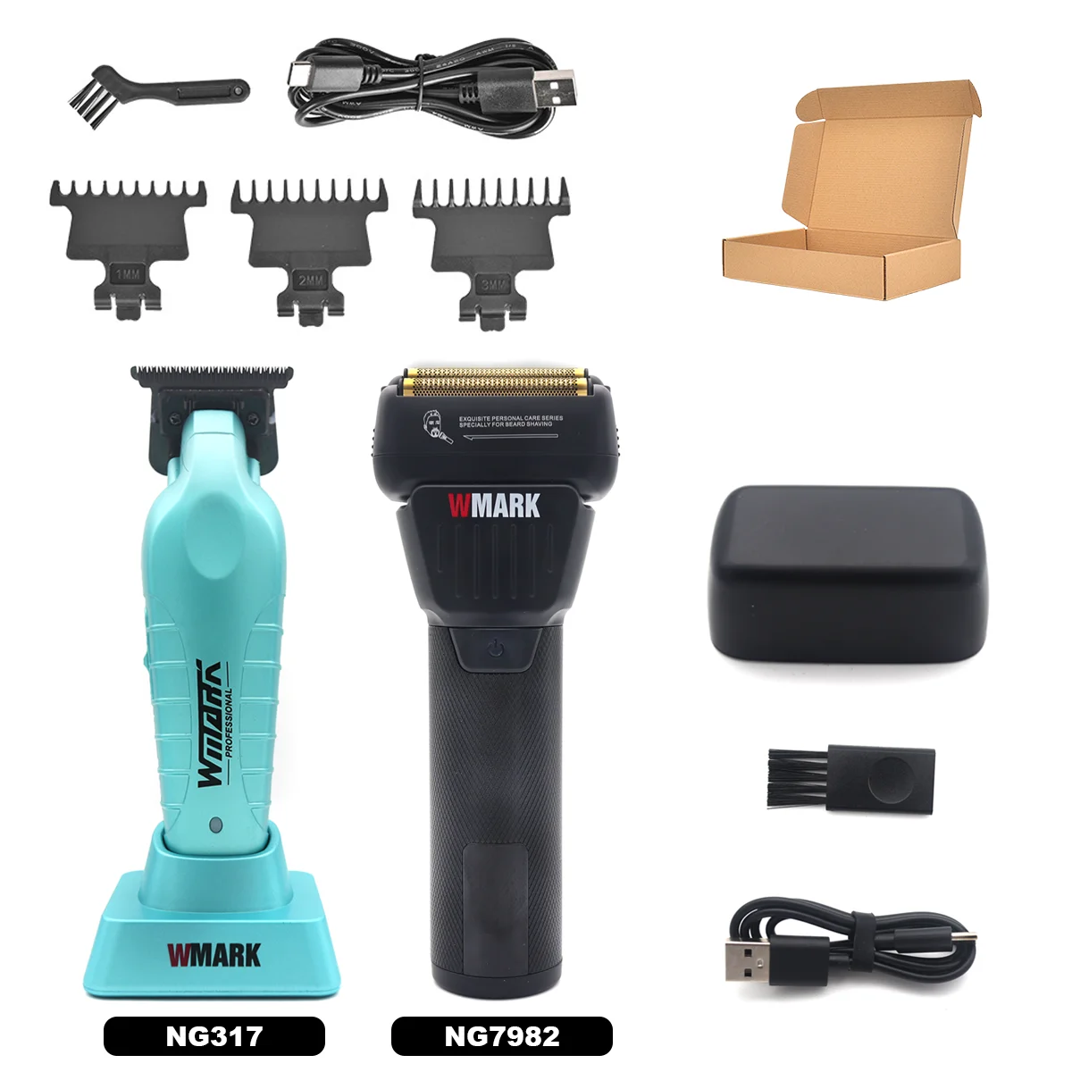 WMARK NG-7982 Men's Electric Shaver 9000RPM Double Foil LED