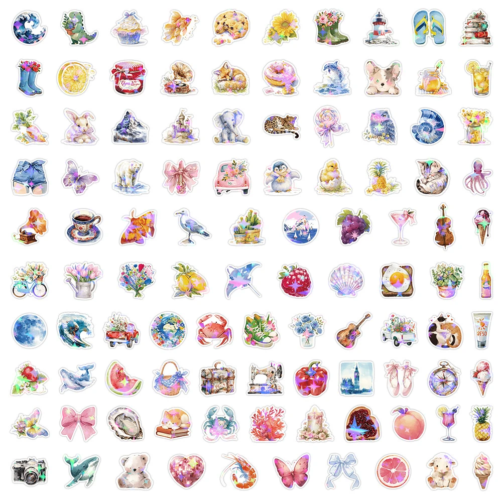 10/50/100/200pcs INS Style Aesthetic Cartoon Stickers Waterproof DIY Stationery Diary Phone Case Kawaii Decoration Decals Toys