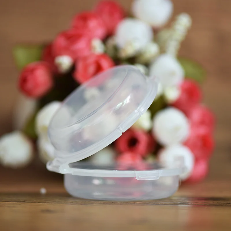 1/2 pièces clair Double couche détachable coussin d'air poudre bouffée étui détachable en plastique maquillage bouffée boîte de rangement avec couvercle anti-poussière