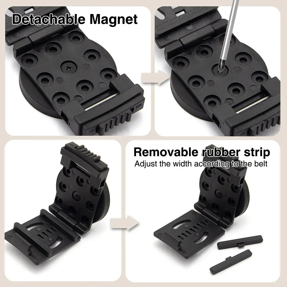 Magnetischer Gürtelclip, verstellbar, tragbar, Gummiband mit starkem Saugnapf für Schrauben, Hardware, Handwerkzeug-Zubehör