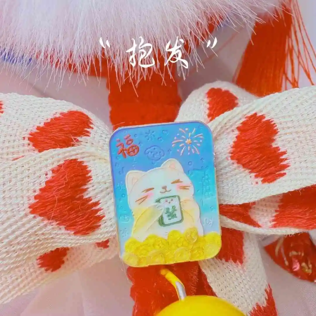 Fai da te timbro creativo smalto timbro testa carino gatto artiglio tulipano serie serpente anno Cina nodo ricco rilievo testa in ottone buste francobolli