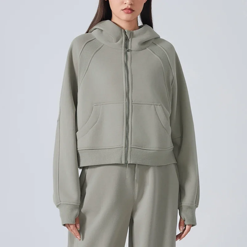 VITALINOVO Women's Zip Up Hoodies Fleece Workout Jackets Sweatshirts Winter Warm Therma Long Sleeve Sweatshirts with Thumb Holes