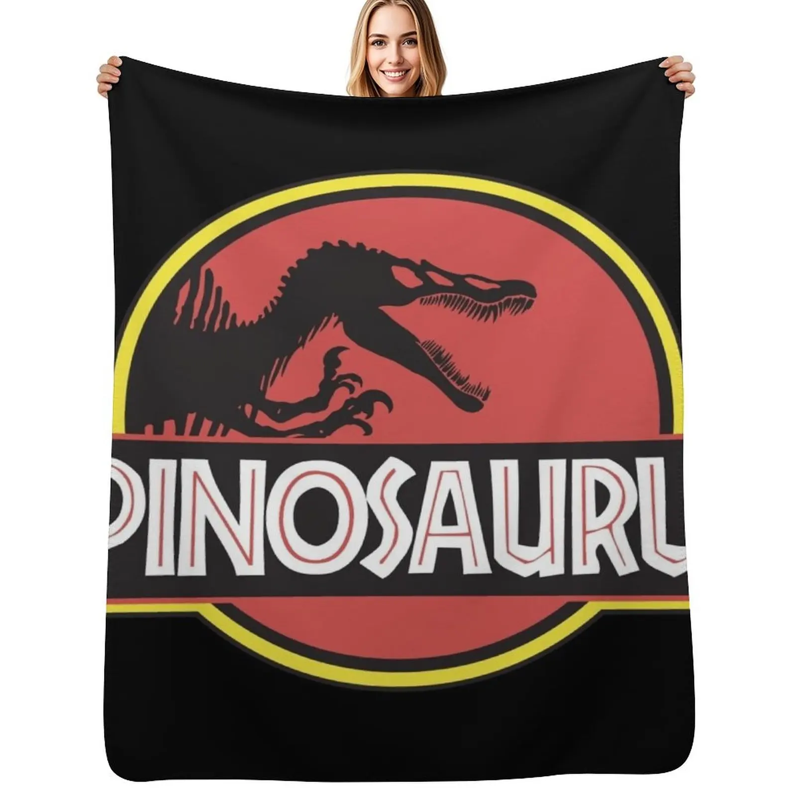Spinosaurus jurassic style Throw Blanket Soft Plush Blanket as Housewarming Gift