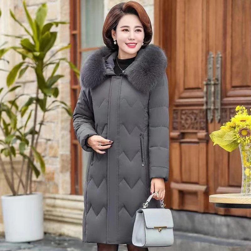 Winter Down Cotton Jacket Middle Aged Elderly Mothers Warm Women\'s Clothing Versatile Temperament Slim Fit Coats Female Parkas