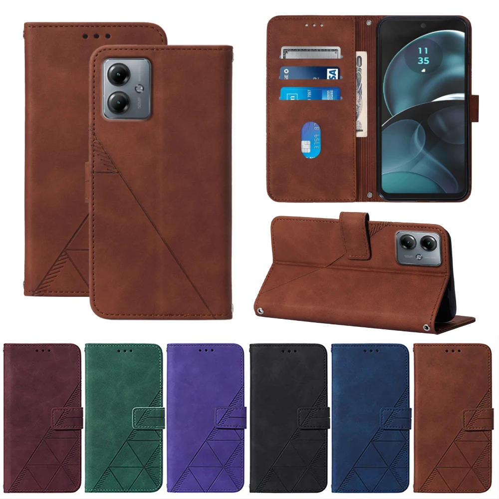 Funda protectora de cuero con tapa tipo billetera para Motorola Moto G84 G64 G54 Power G54 G34 G24 Power G24 G14 G04s G04