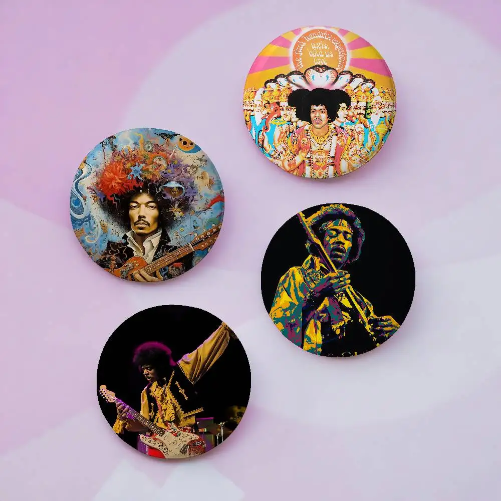 Singer J-JIMI H-HENDRIX Brooches Stylish Ornament Pins Exquisite Round Badge Bag Accessories Jewelry Gifts