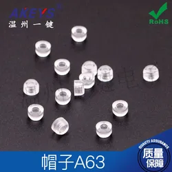 100pcs A63 Transparent soft silicone button cap Tact switch cap Round head Adapt to 6×6 switch series