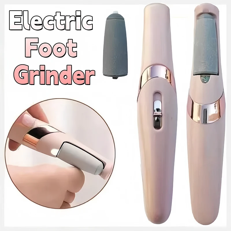 Portable Electric Foot Grinder for Dry Coarse Skin Removal on Heels，with 2 Sanding Headsfor Personal Hygiene And Beauty Tool