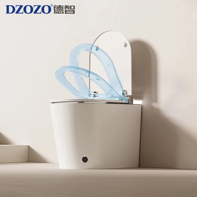 S006 Automatic One Piece Elongated Smart Toilet with Heated Seat Remote Control P-trap/S-trap Drainage Modern Ceramic Design