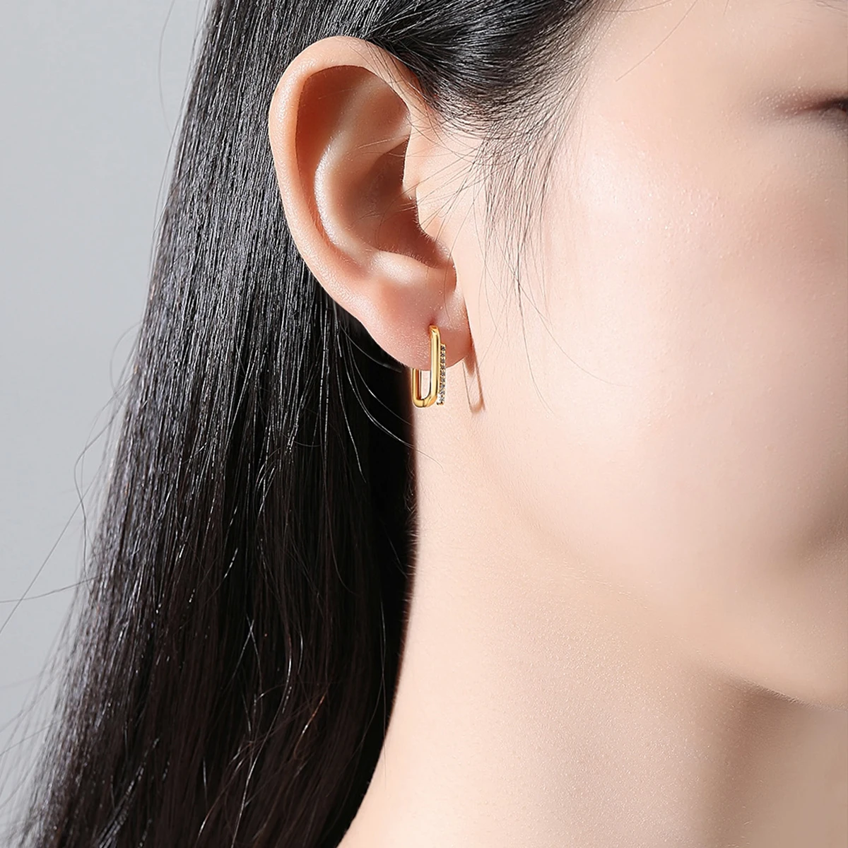 PAG&MAG Fashion Women Hoops S925 Trendy Hollows for Women Girls Dating Party Shiny Cubic Zircon Jewlery Statement Accessoris