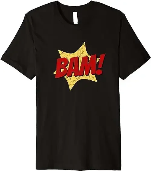 Bam Funny Comic Books Sound Retro Pop Art Premium T Shirt Sweat 101142